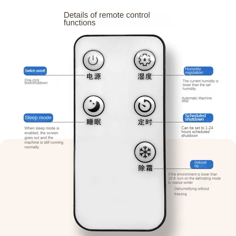 Smart Dehumidifier with Humidity Control and Remote Control for Home Basement and Bedroom