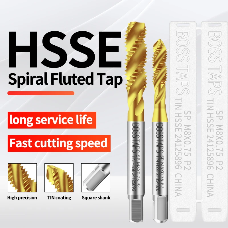 BOSS TAPS HSSE-M35 JIS Standard Spiral Fluted Tap M10 M11 M12 M13 M14 M15 M16 M18 M20 M22 Machine Screw Fine Thread Taps