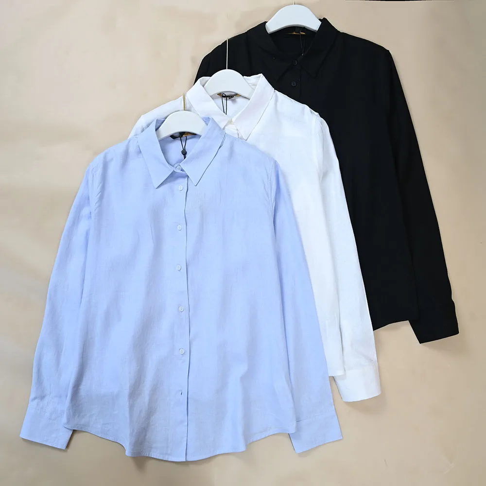 

Новая женская рубашка-кардиган из тонкого дышащего льна для весны и лета, повседневная, универсальная, с длинным рукавом, комфортная посадка