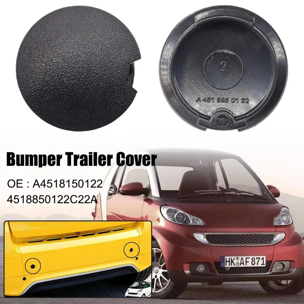 Car Front Rear Bumper Tow Hook Eye Coupler Trailer Cover Cap Plug A4518150122 4518850122C22A For Smart Fortwo W451 2007-2014