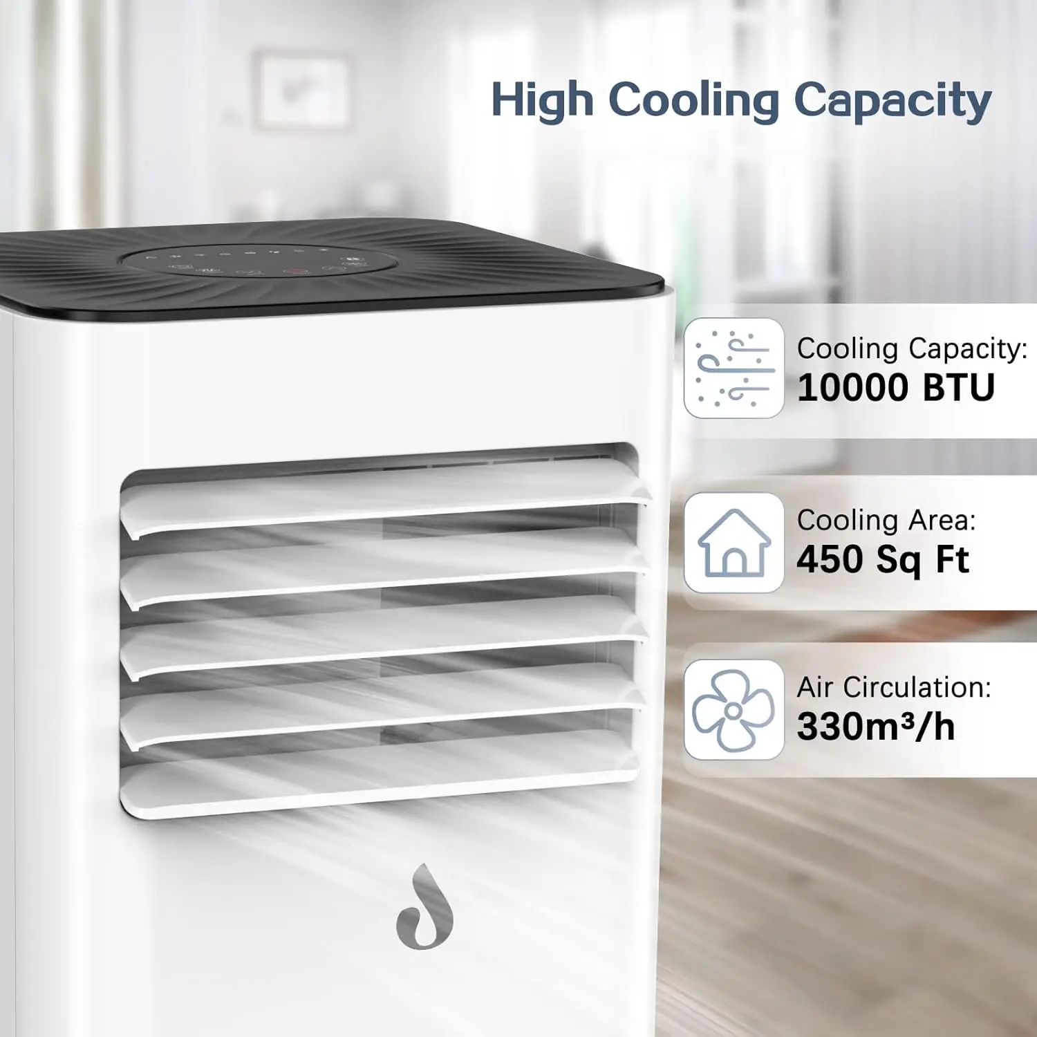 10,000 Btu Draagbare Airconditioners, Draagbare Ac Met Afstandsbediening Voor Ruimte Tot 450 Vierkante Ft 3 In 1 Airconditioner Met Ontvochtiging