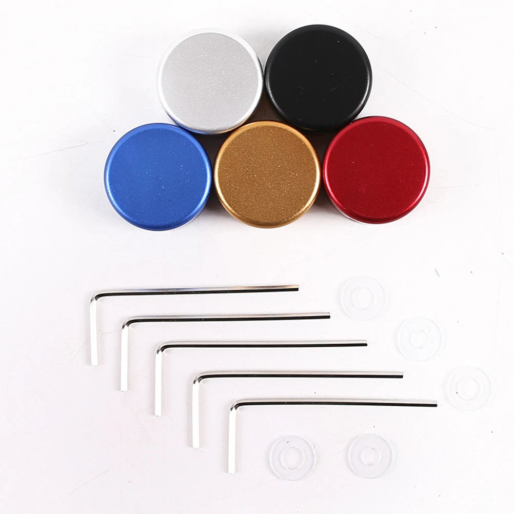 

3pcs Aluminium Alloy Guitar Effect Pedal Caps Golden Footswitch Topper Rubber Mat Protection Durable Pedal Toppers For Guitar