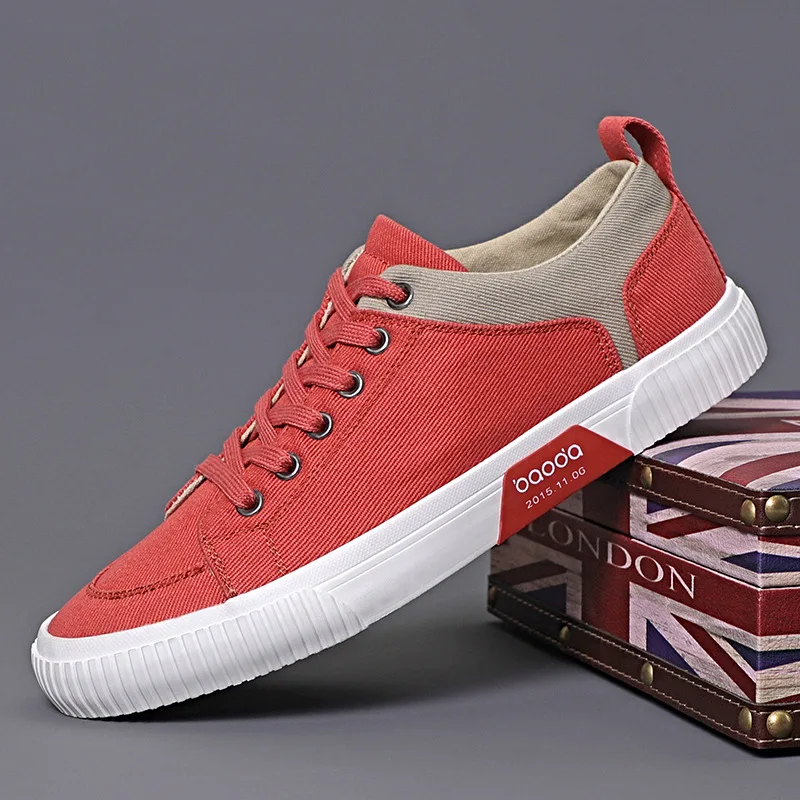 

Autumn Mens Casual Shoes Cloth Lace-up Flat Shoes 2025 New Male Sneakers Luxury Design Canvas Shoes for Men Zapatillas Hombre