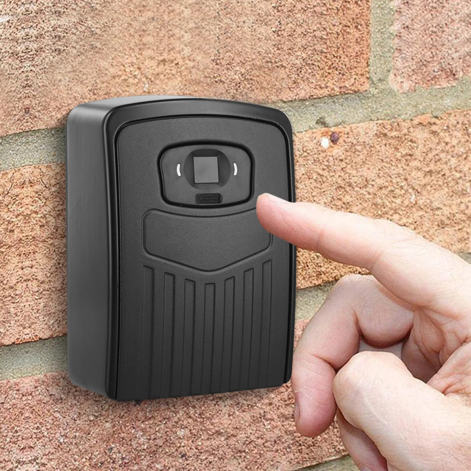 Outdoor Fingerprint Recognition Weatherproof Batteries Not Easy Installation Fingerprint Recognition Key Box Safe