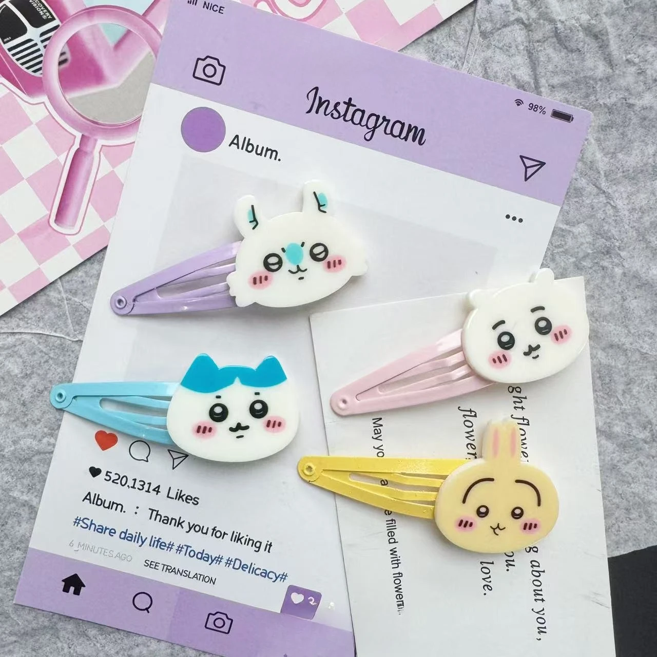 Miniso японский мультфильм Чиикава Цзи Сяоба Усаки BB зажим для волос заколка для волос девушка сердце милые сломанные волосы челка зажим боковой зажим