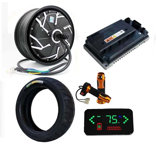 VOTOL and QSMOTOR12 inch 3kW DC brushless motor controller acceleration improved speedometer accelerator package