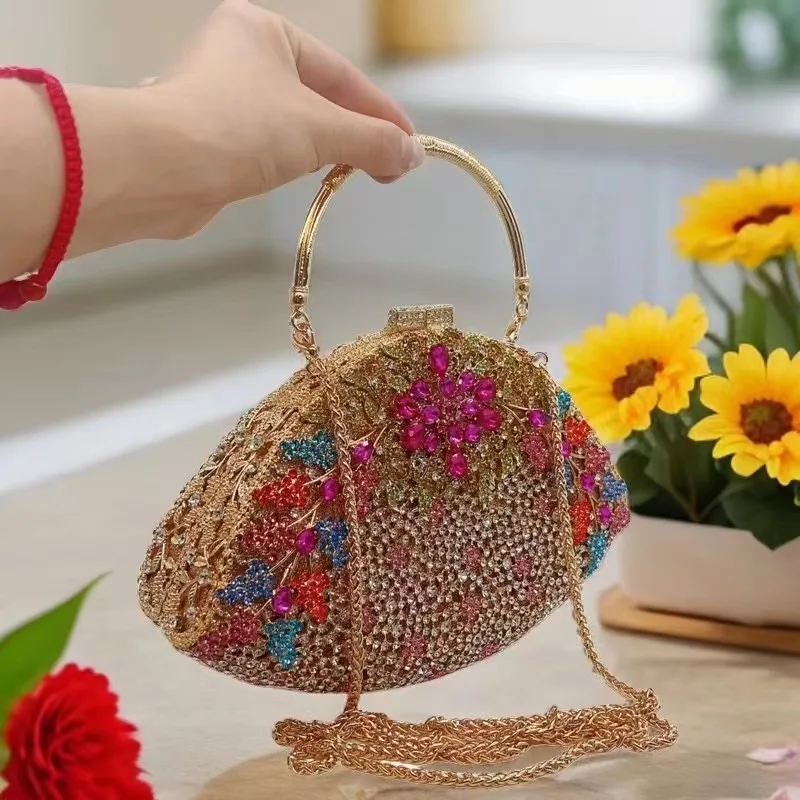 Large Size Women Rhinestone Evening Bag Bridal Stones Clutches Bags Diamond Wedding Top-Handle Purse Crystal Wedding Party