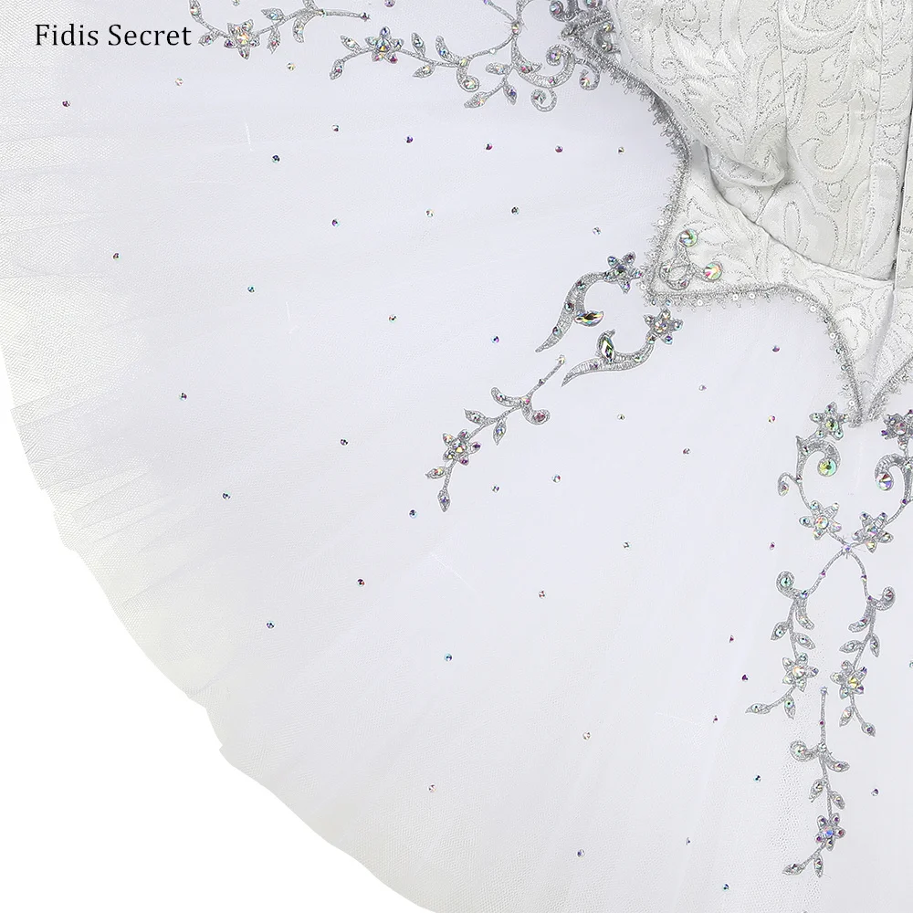 Crianças branco clássico panqueca ballet tutus vestido, meninas bailarina bela adormecida dança desempenho/conpetição trajes de palco