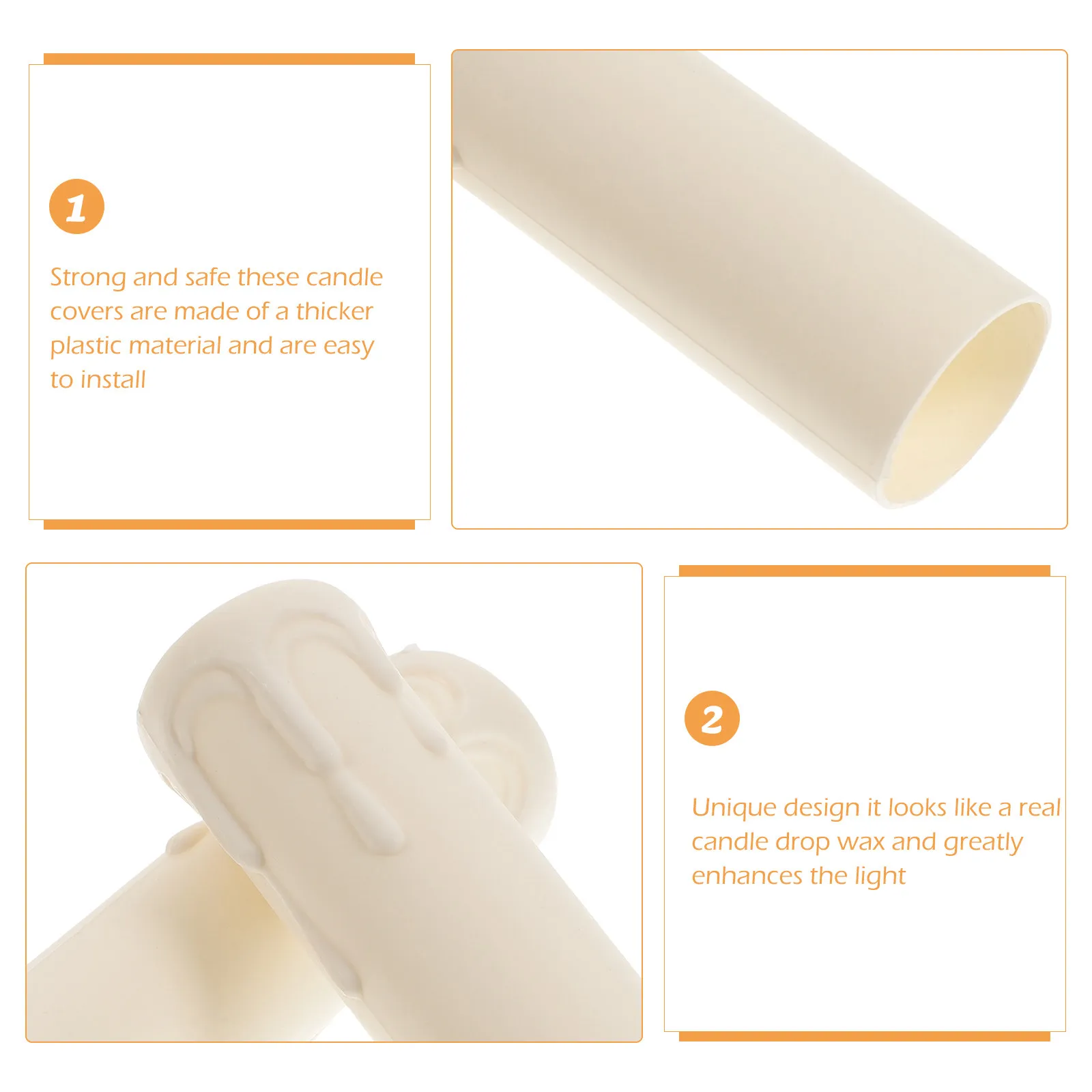 20Pcs Plastic Socket Sleeves E14 Chandelier Socket Covers Vintage Romantic Tear-Drop Shaped Casings for European Retro