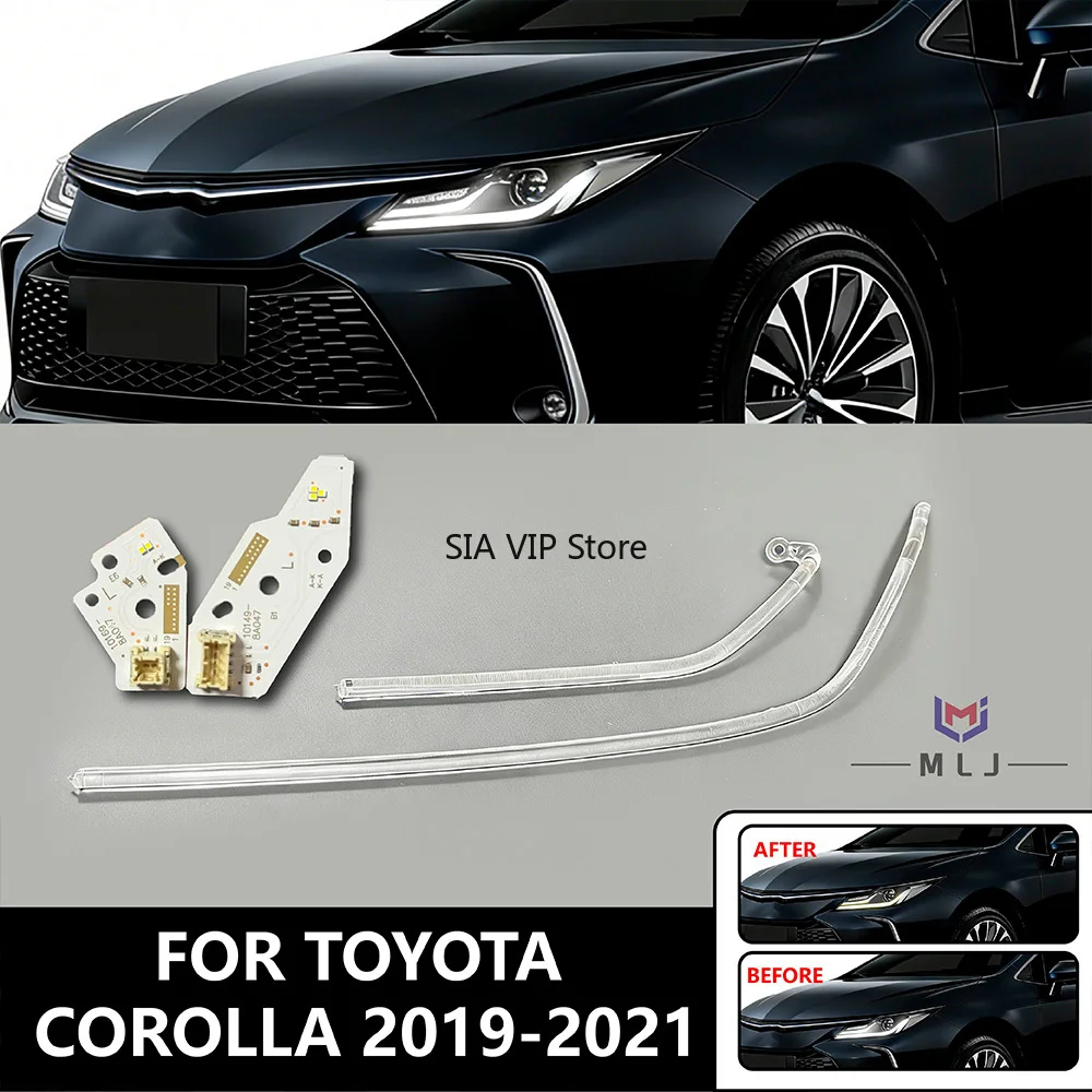 NEW DRL CHIP Light Guide Tube For Toyota Corolla 2019-2021 ALTIS Car white LED Light Source board LED lamp tube Car Accessories