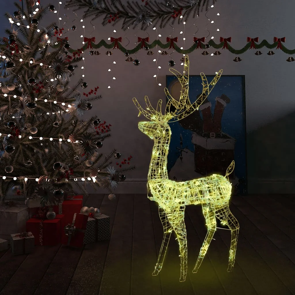 

Acrylic Reindeer Christmas Decoration 140 LEDs 50.4" Warm White