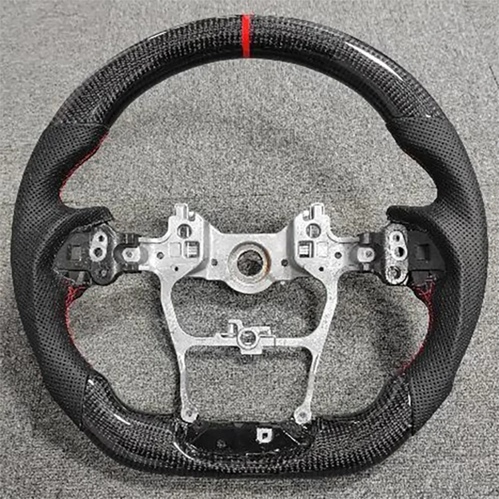 

For Toyota LC 300 GR logo leather carbon fiber solid wood steering wheel