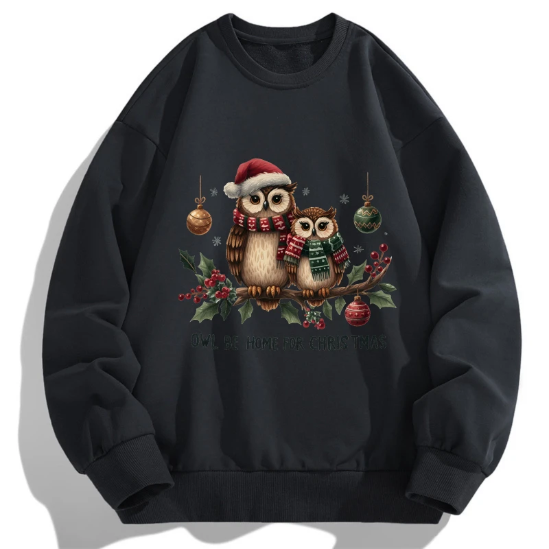 

2025 Owl Family's perfect graffiti print tops Spring Autumn Casual T Shirt Long Sleeve O Neck Christmas Pattern Breathable tees