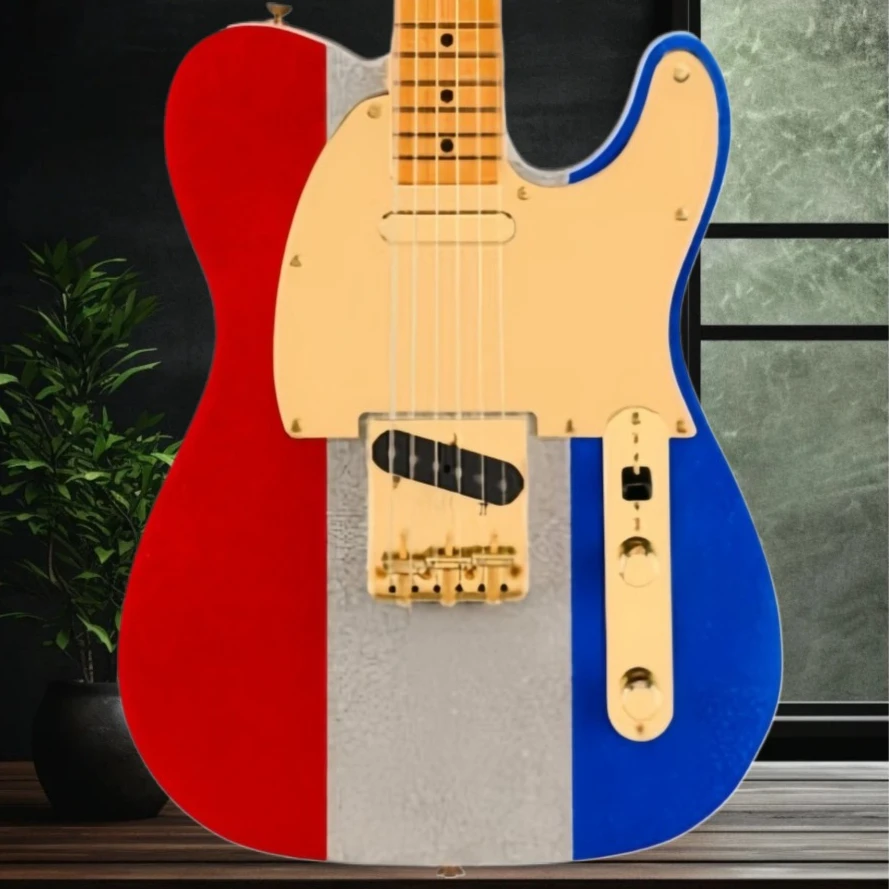 Tele Estilo Vintage Early-'50s Buck Owens Tele Pastillas de guitarra eléctrica Puente de 3 asientos con asientos de latón de barril Envío gratis