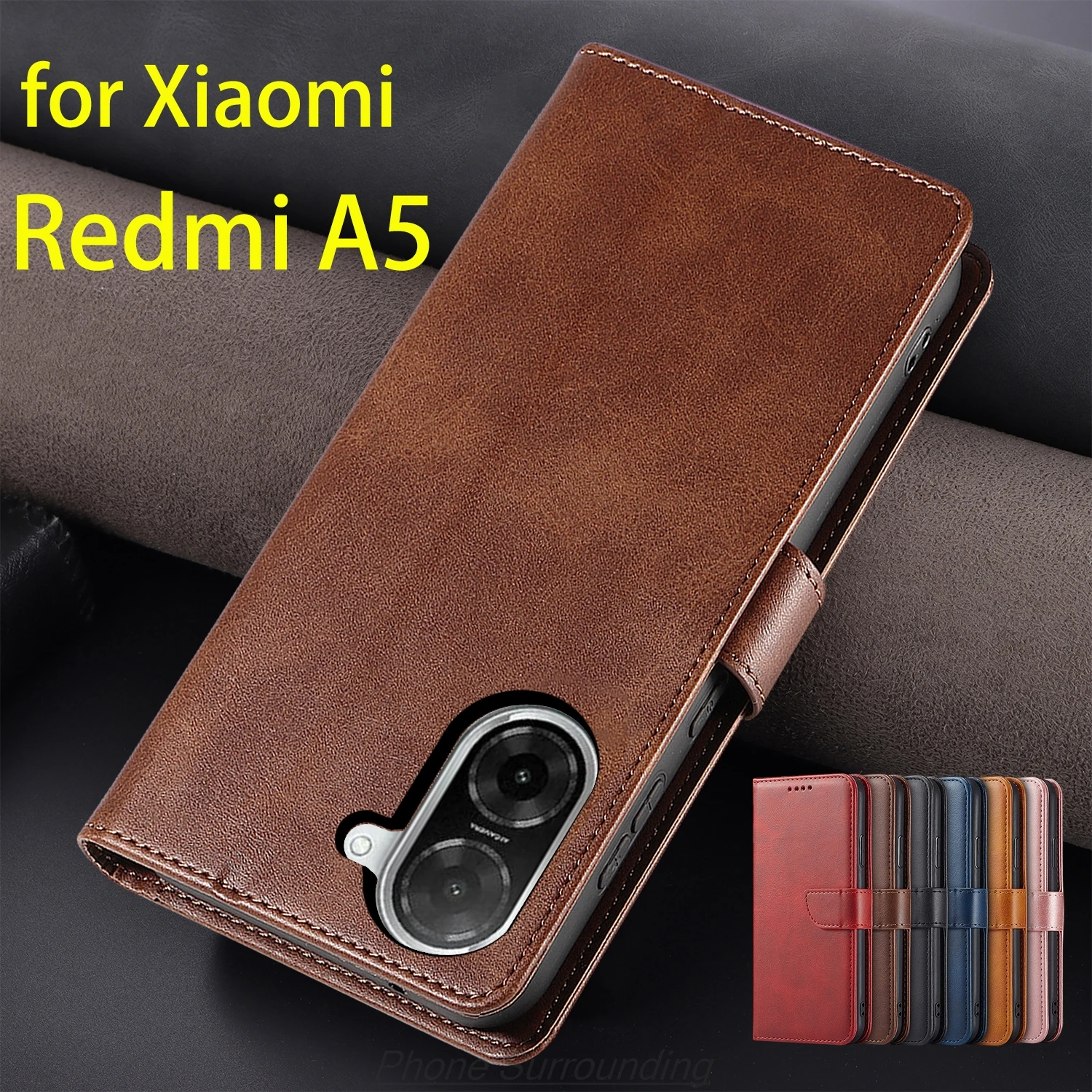 

Кожаный чехол-бумажник с откидной крышкой для Xiaomi Redmi A5 171 мм / Redmi A5 EUR 173 мм, сумки из искусственной кожи, защитная кобура Fundas Coque