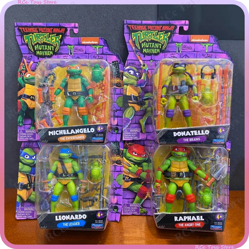 TMNT Ninja Turtles Playmates Mutant Mayhem Anime Figure Michelangelo Raphael Donatello Leonardo Action Figure Toy Kids Gift