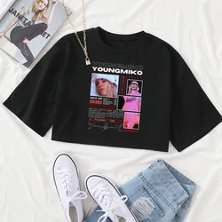 Young Miko 2024 Shirt Women O-Neck Short Sleeves Crop Tops T-shirt Fans Gift Tops