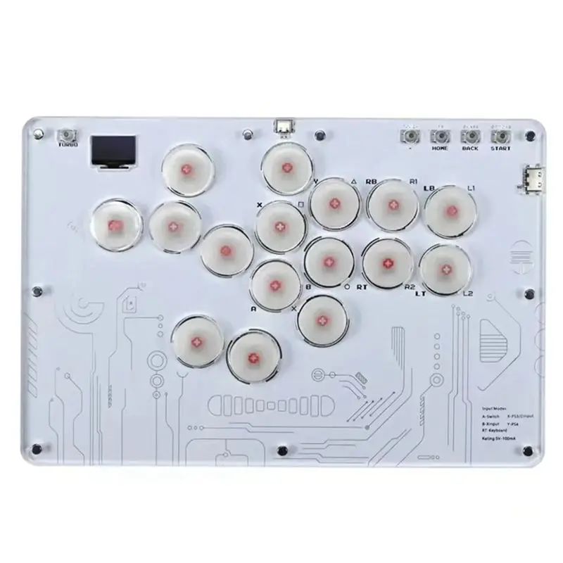 Controlador de Joystick Arcade ABKQ Hitbox, Teclado RGB para Juegos de Lucha, 16 Teclas, Controlador de Botones Completos para PS5, PS4, PS3, Steam Deck