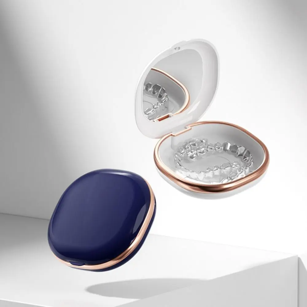 

New With Mirror Braces Box Draining Soak Box Orthodontic Retainer Case Cleaning Box Denture Storage Box