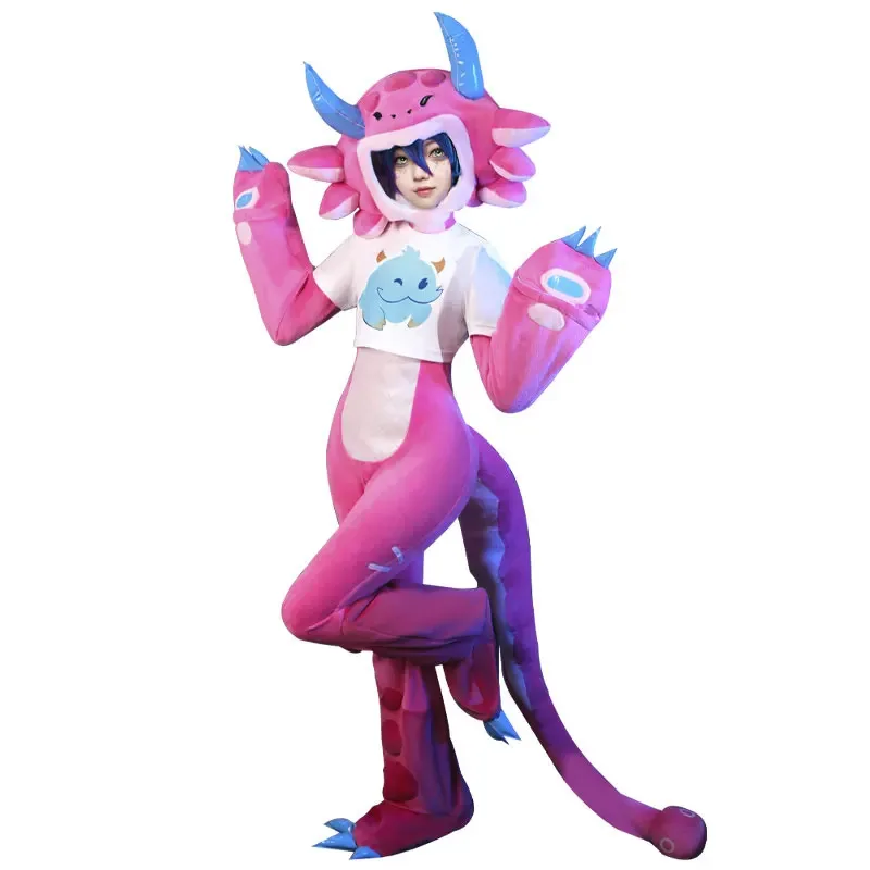 2025 aaa لعبة LOL Megathread زي النساء سوبر تأثيري المشجعين Neeko الوردي بذلة غطاء رأس الذيل دعوى هالوين C #5