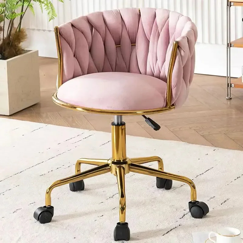 Adjustable Swivel Makeup Chair Living Room Dining Chair Bedroom Dressing Table Rotating Backrest Makeup Chairs Manicure Stools