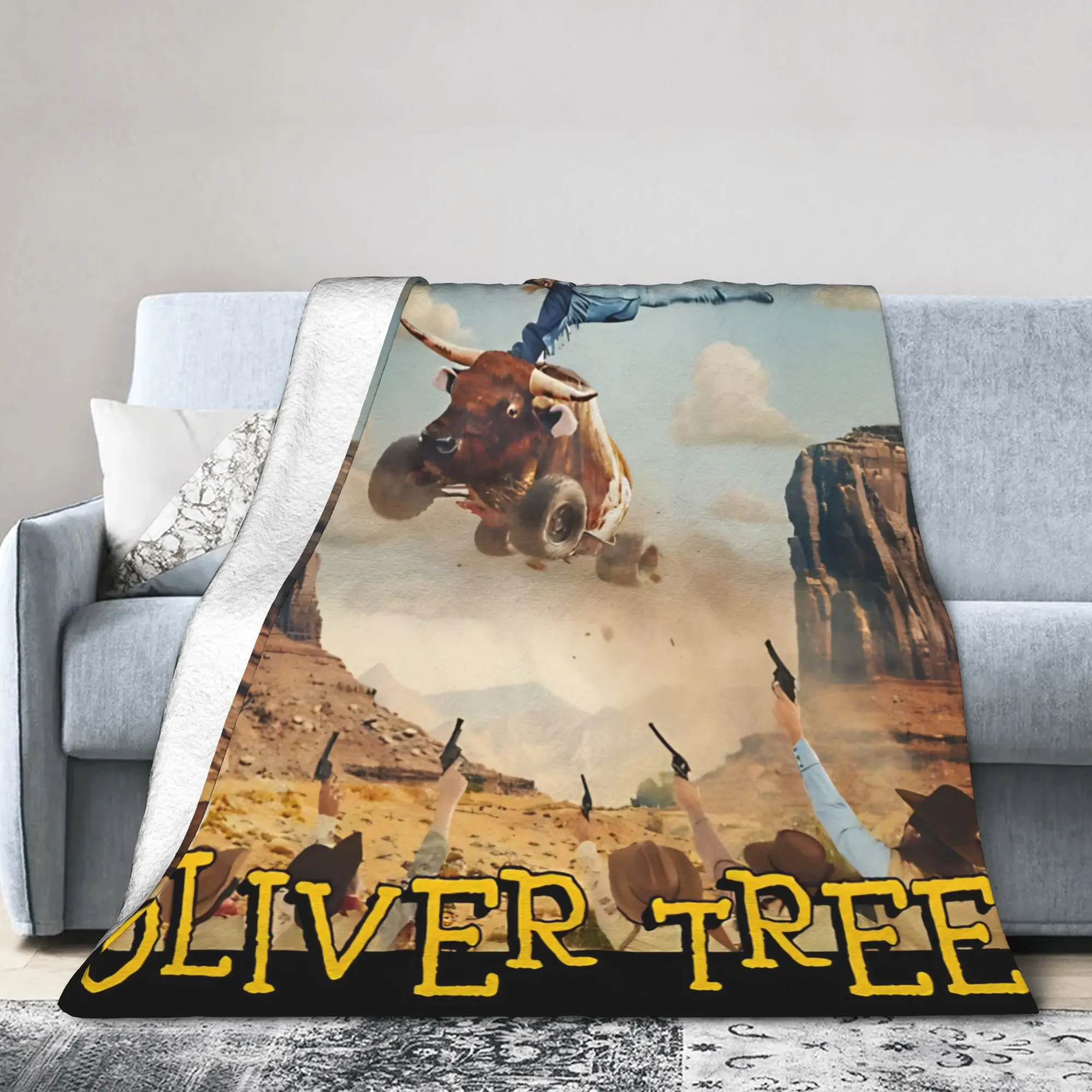 Oliver Tree Cowboy Tears Album Flannel Throw Blanket  Blankets for Sofa Travel Lightweight Quilt