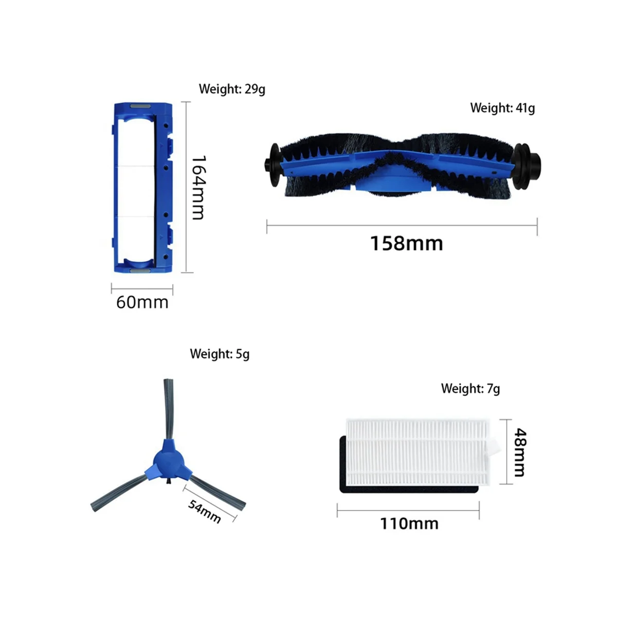 مناسبة لفرشاة جانبية للمكنسة الكهربائية الروبوتية 11S RoboVac 30 فرشاة رئيسية لمرشح-HIM