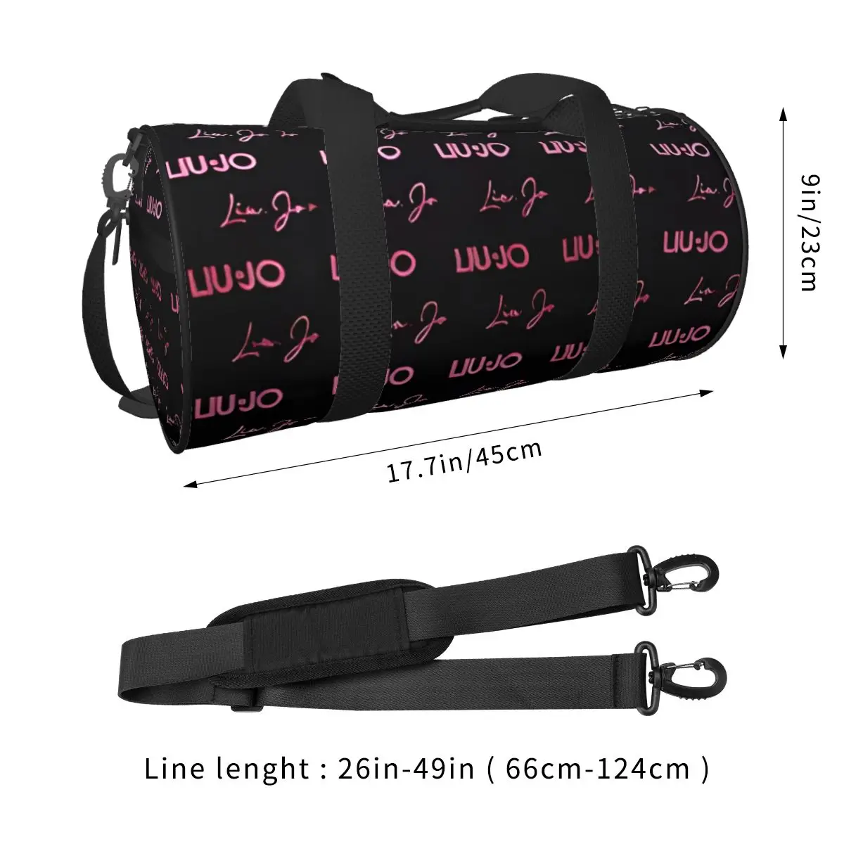 Liu Jo, bolso de viaje redondo de gran capacidad para hombre y mujer, bolso de equipaje de mano, bolso de mano para hombre, bolso deportivo de gran capacidad para fin de semana y gimnasio