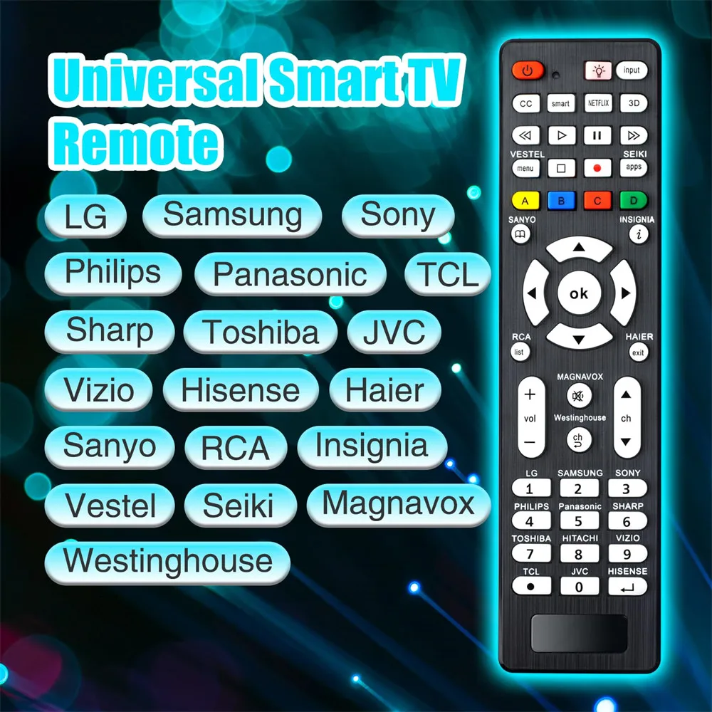 جهاز تحكم عن بعد للتلفزيون بإضاءة خلفية لهاتف سامسونج LG Vizio TCL Hisense Sony Philips Sharp Panasonic Toshiba JVC Hitachi TVs #2