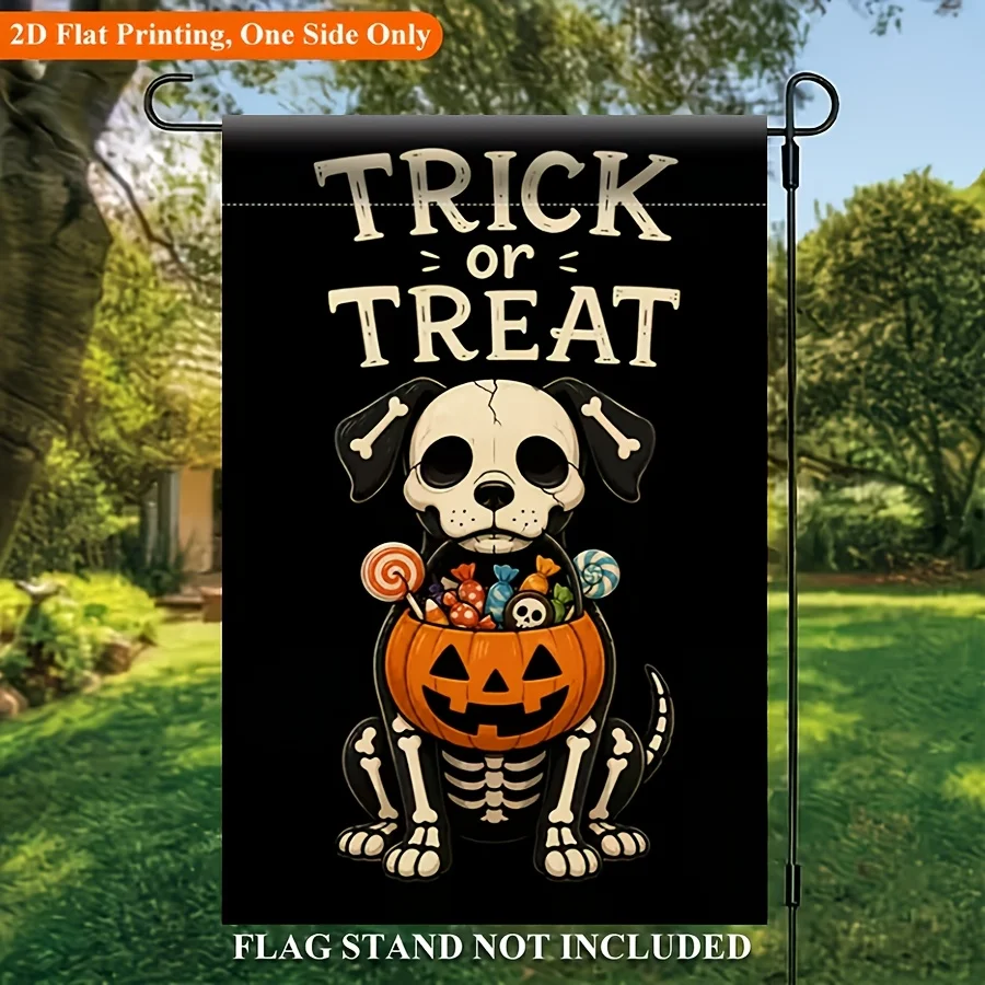 2D Flat, 2D-1pc 2d Print Garden Flag 12*18in Halloween Trick-or-treating Garden Flag Peach Skin Double-sided Welcome Flag Is Very Suitable for Outdoor Decoration of Garden, Lawn, Courtyard, Home, Outdoor and Beach Decoration Flags., 2D Flat