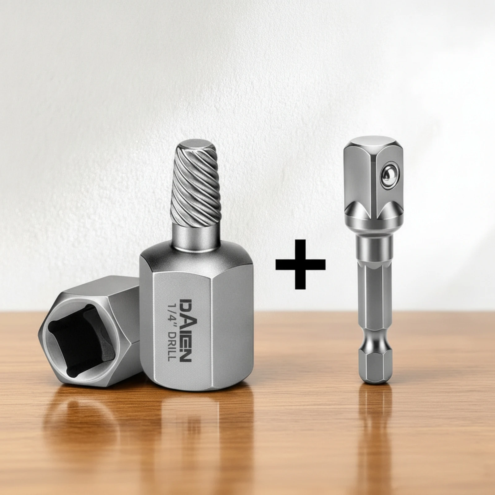 Screw Extractor with Drill Adapter Spiral Fluted Screw Remover Set Bolt Extractor Broken Tools Stripped for Mechanics