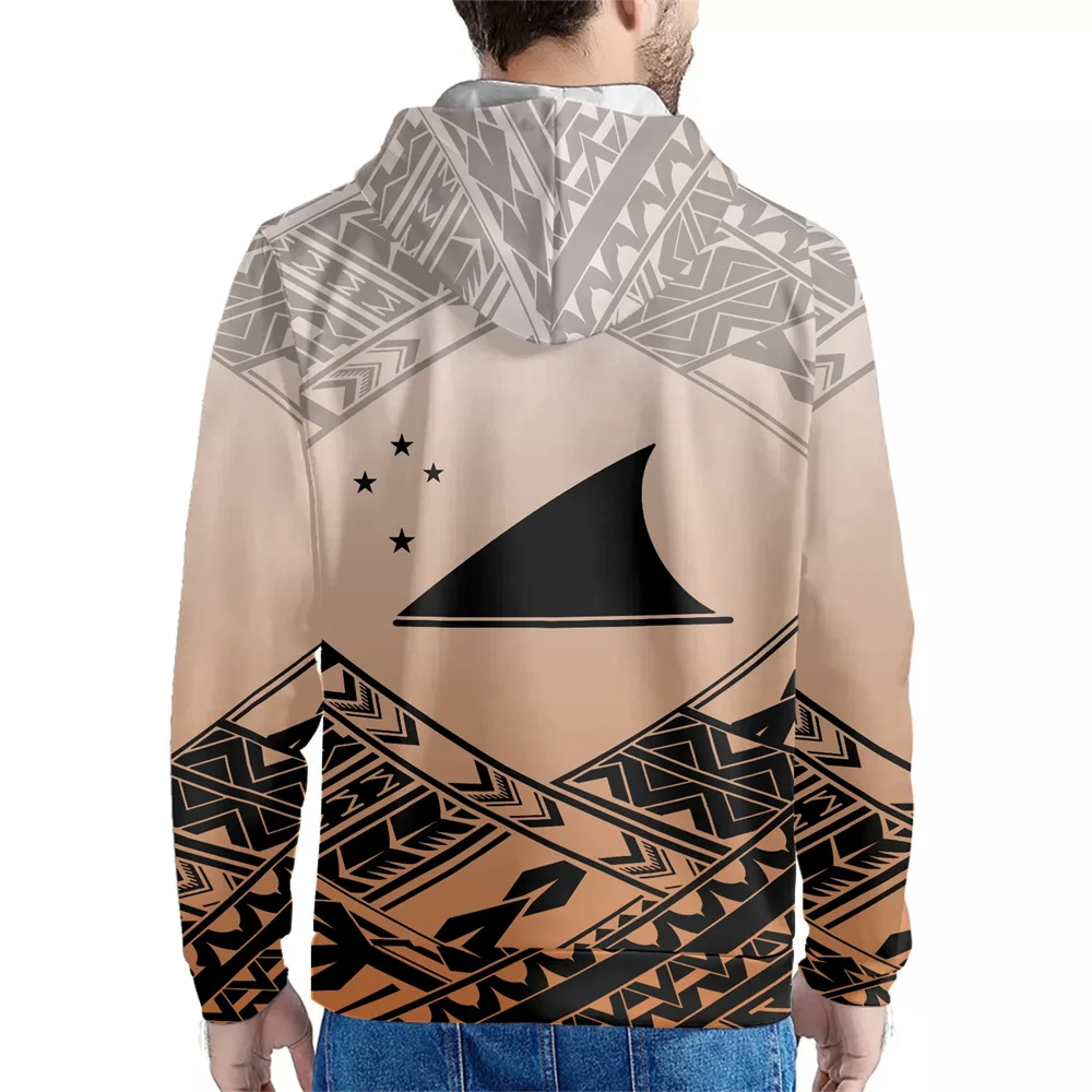 Drop Shipping Custom Sportswear Polynesian Tribal Samoan Tokelau Islands Print Casual Hoodies Long Sleeve Hooded Pullover Hoodie