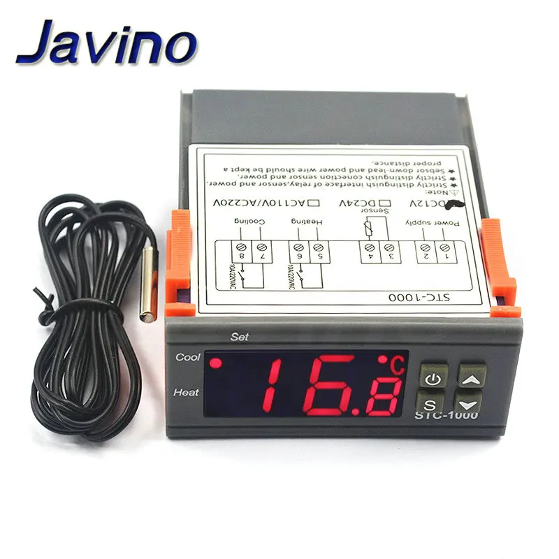 Digital Temperature Controller Thermostat Thermoregulator incubator Relay LED 10A Heating Cooling STC-1000 STC 1000 12V 24V 220V