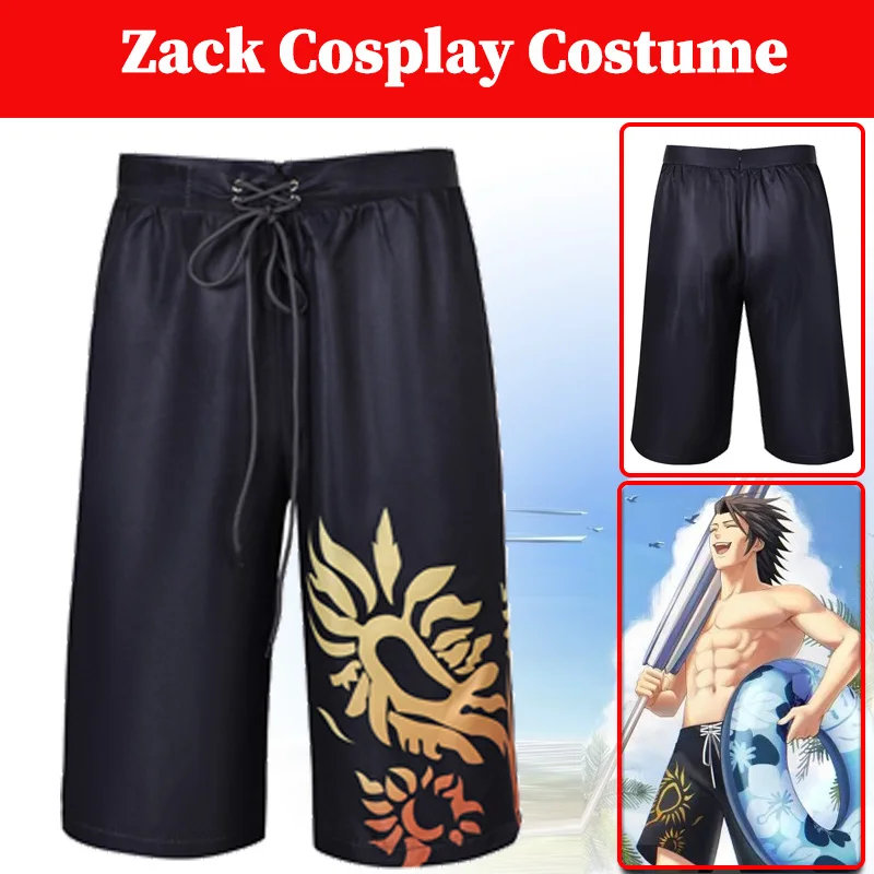 Zack Cosplay Beach Shorts pour hommes adultes, Game Final Py Net, Costume de fantaisie décontracté, Déguisement d'été, Maillots de bain et pantalons d'Halloween