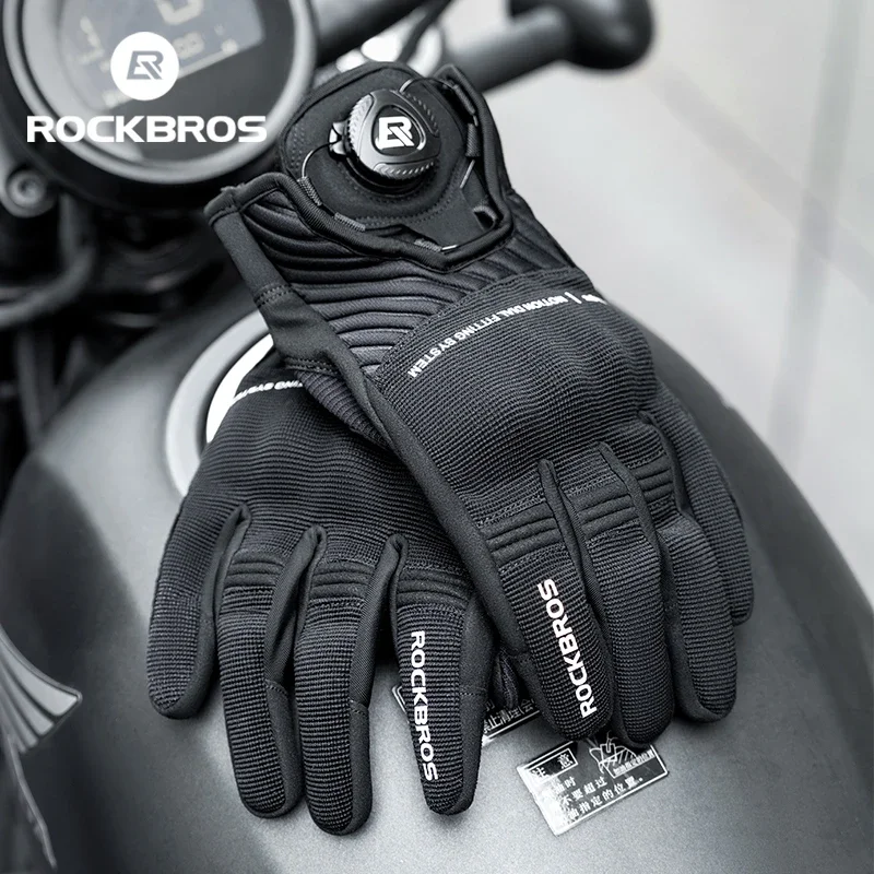 ROCKBROS Motorycle Gloves Touch Screen Riding Motorcycle Gloves SBR Palm Pad Fitness Thick Protective Shock Absorber Moto Glove