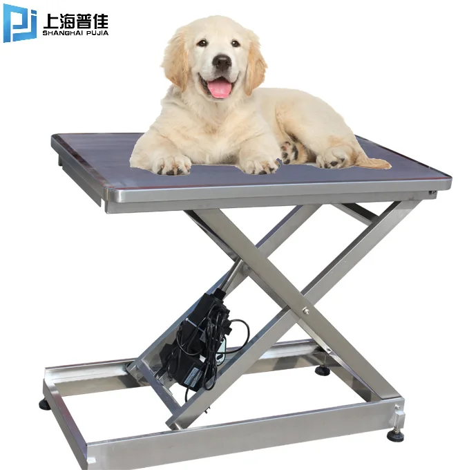 Veterinary 304 Stainless Steel Flat Panel Electric Lifting Pet Treatment Table Puppy Dog Height Medical Disposal Clinic Platform