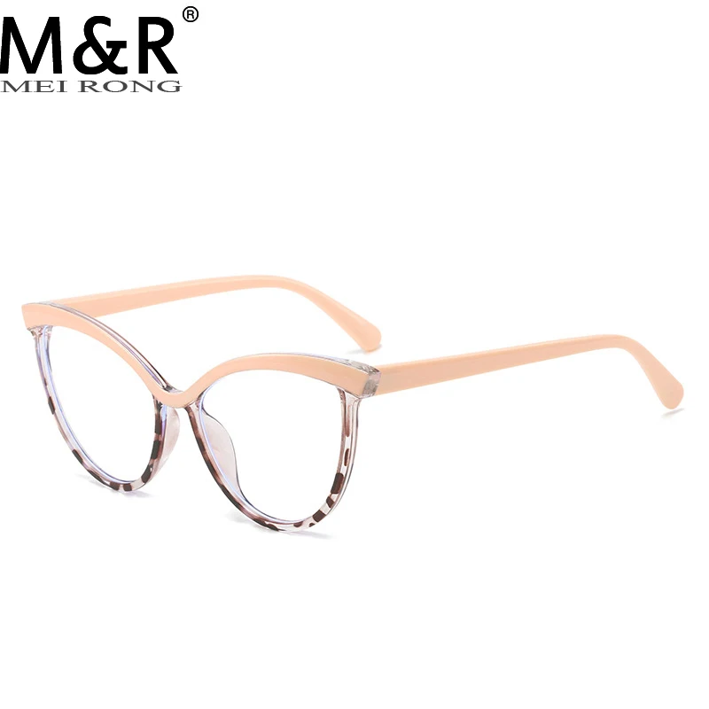 

2024 Fashion New Women's TR90 Anti Blue Light Sunglasses Personalized Leopard Print Cat Eyes Frame Suitable for Computer Office