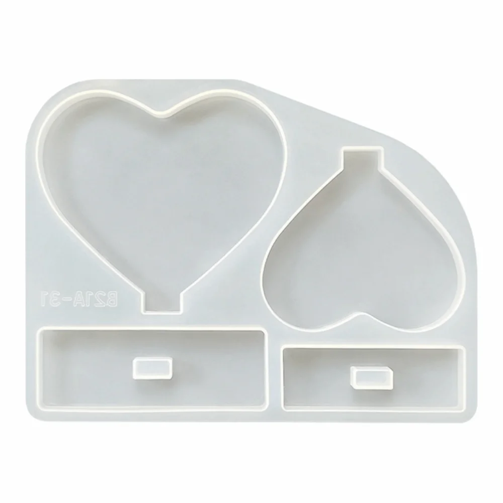 Heart Shape Silicone Mold Durable Flexible Picture Frame Mold Easy Demolding Creative Crafts Casting Molds Wedding Home Decor