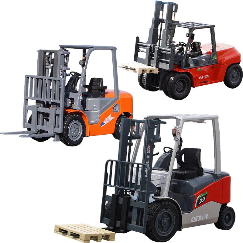 

Масштабная модель вилочного погрузчика из сплава 1:18, игрушечный инженерный грузовик-погрузчик 1:25, коллекционная модель транспортного средства для мальчиков