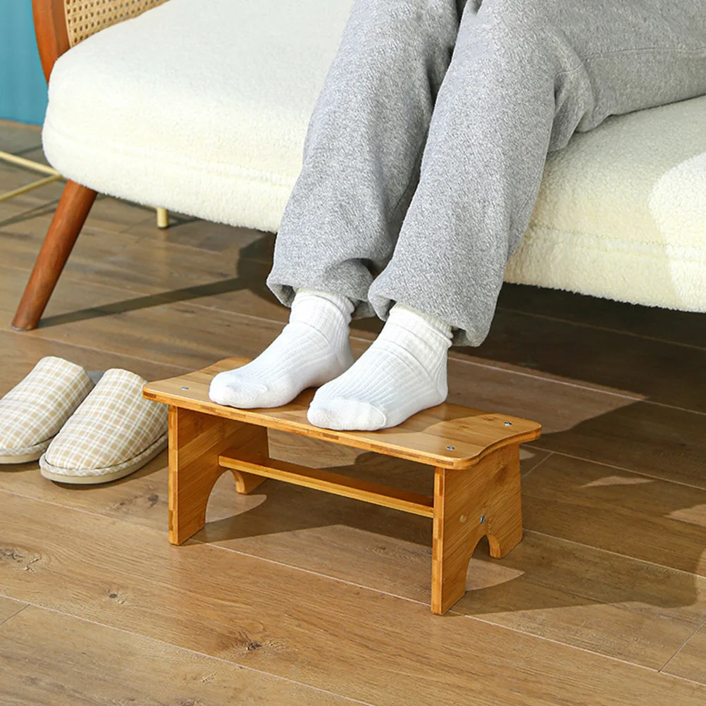 Wooden Stool Small Step Toilet Footrest Lightweight Practical Multi Functional Bedroom Bathroom Office Use Child