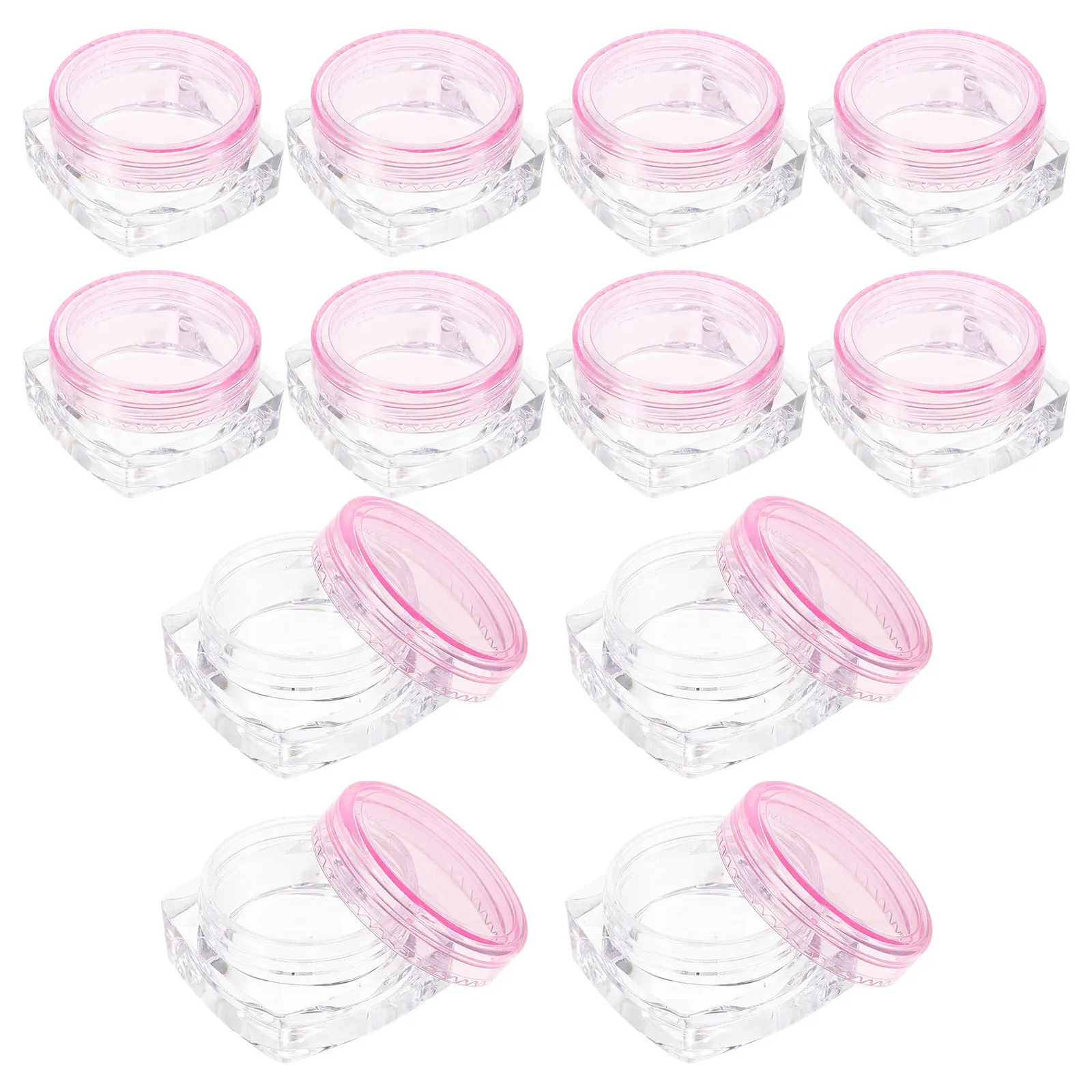 

12 Pcs Square Bottom Cream Box Miss Toiletries Plastic Moisturizing Sample Jars for Cosmetics
