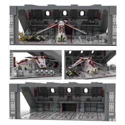 MOC-Venator Hangar Fit for Gunship LAATs/fighters UCS Clone Wars Era Spaceships Building Blocks Creative Ideas Docking Bay Toys