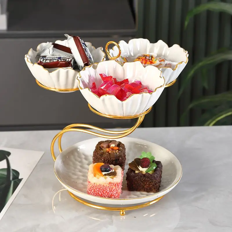 

plate, light luxury for home use, high-end living room afternoon tea candy, dessert rack snacks, tray melon seed plate