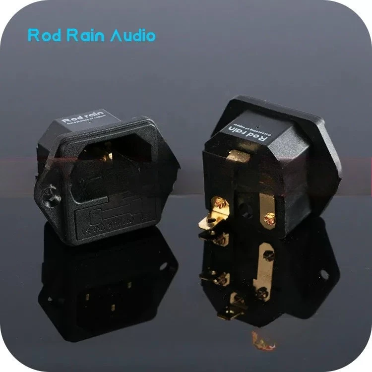All copper, red copper gold-plated two-in-one AC product power socket with fuse seat Power amplifier tail seat