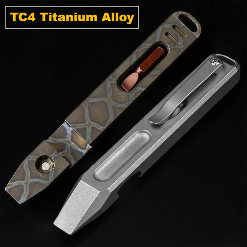 115mm Titanium Alloy Multifunctional Crowbar Screwdriver High Hardness Pry Bar Nail Puller Bottle Opener EDC Tacticals Tool