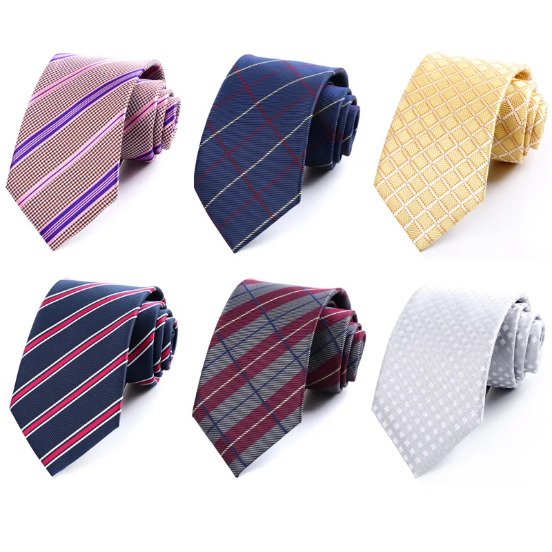 Herren 8CM Krawatte Polyester Jacquard Krawatte Floral Gestreifte Plaids Muster Für Mann Bräutigam Für Business Hochzeit Party