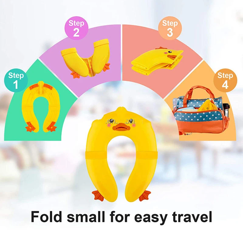 Children\'s Toilet Seat Baby Travel Folding Potty Seat Toddler Portable Toilet Training Seat Children Pot Chair Mat