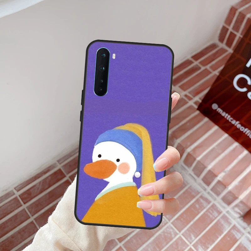 만화 귀여운 동물 오리 케이스 OnePlus 13R 12R 10R 13s 13 12 11 10T 8T Nord CE 4 3 2 Lite N10 N20 N30 Nord 5 커버용