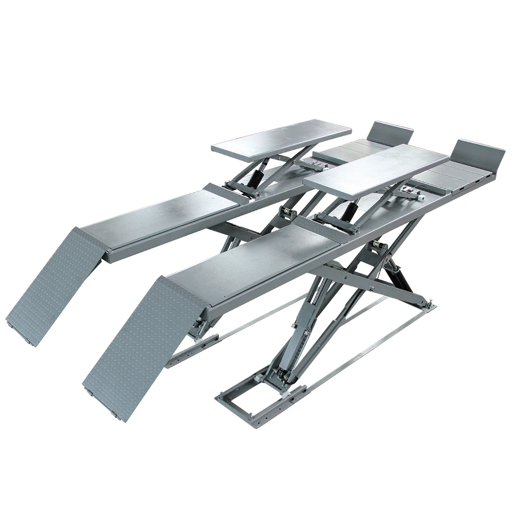 TFAUTENF Hydraulic 4 Tons On-ground Car Alignment Scissor Lift for Auto Workshop Wheel Aligner with Hydraulic Jack