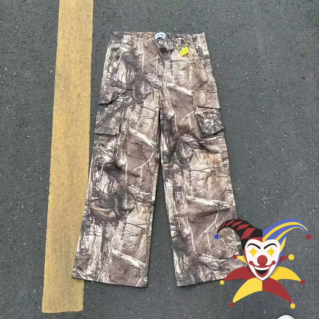 

Hunting camouflage maple leaf straight leg multi pocket Workwear Pants Men Women Jogger Drawstring Sweatpants